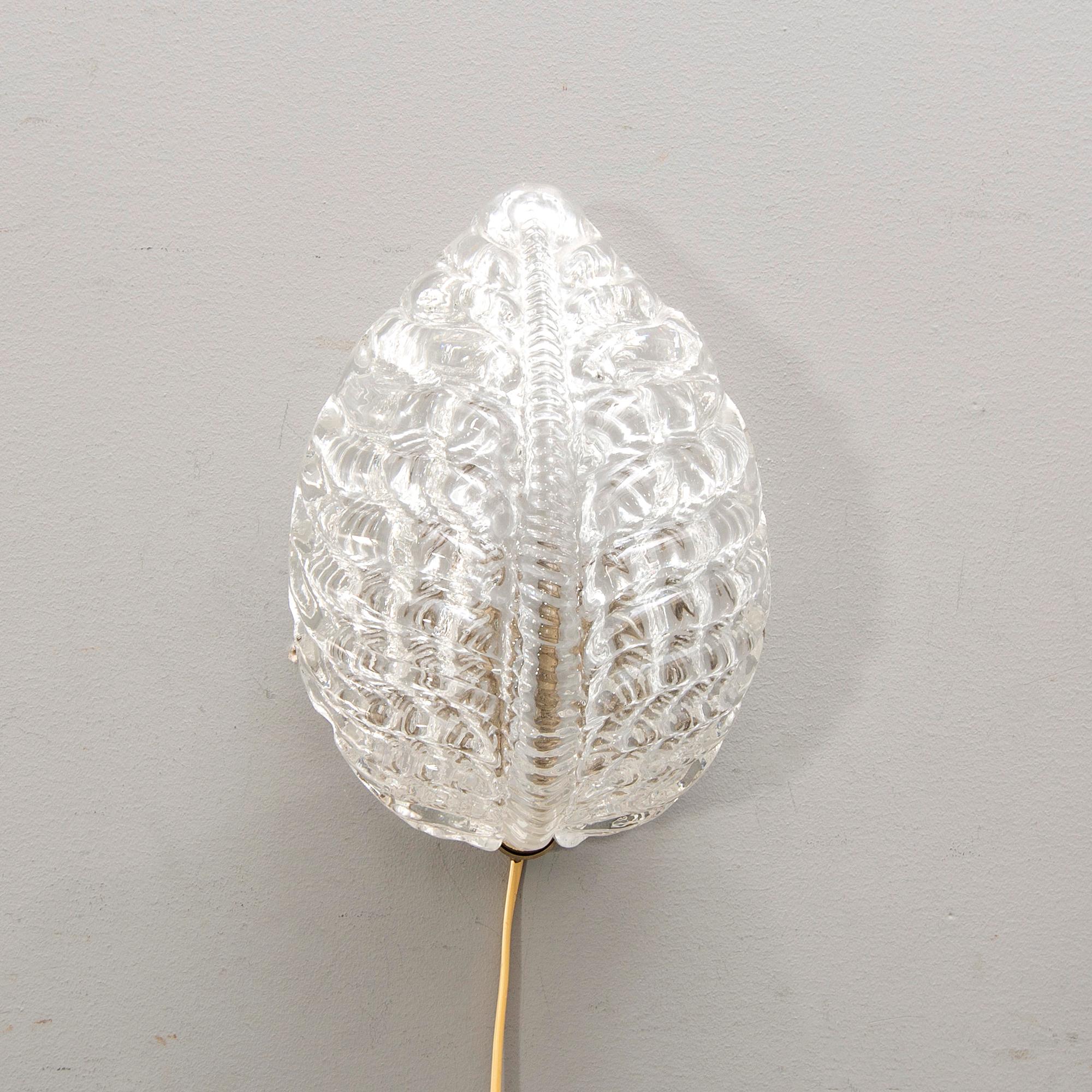 Carl Fagerlund, vägglampa, Orrefors, 1950-tal.