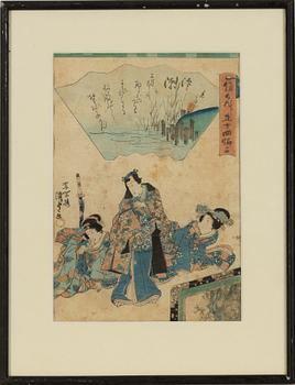 Utagawa Kunisada, four motifs from ‘The Tale of Genji’ (Genji Monogatari).