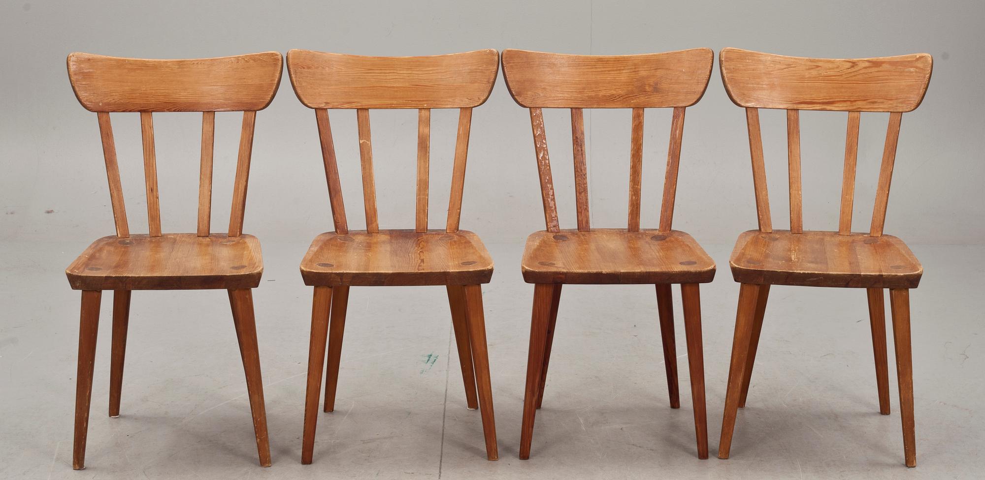 STOLAR, 4 st, "Svensk fur". 1900-tal.