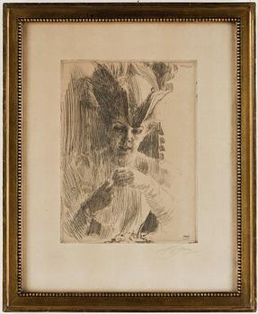 Anders Zorn · ANDERS ZORN, etsning. Signerad. Daterad i trycket 1906.