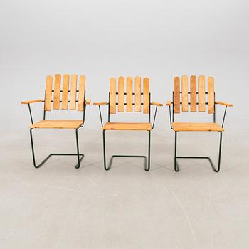 Arthur Lindquist, garden armchairs, 3 pcs, model A2, Grythyttan.