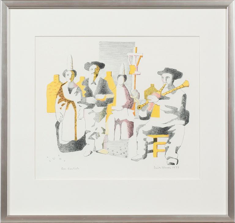 ERIK OLSON, färglitografi, signerad, daterad 1977 samt Epreuve d´artiste.