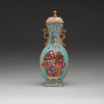 A famille rose vase with cover, Qing dynasty, Qianlong (1736-95).