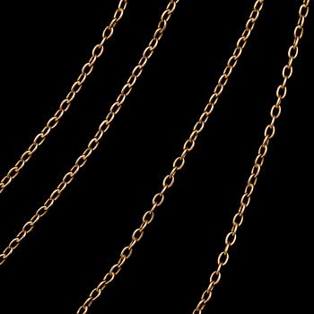 KLOCKKEDJA, 14 k guld, vikt ca 11 g.