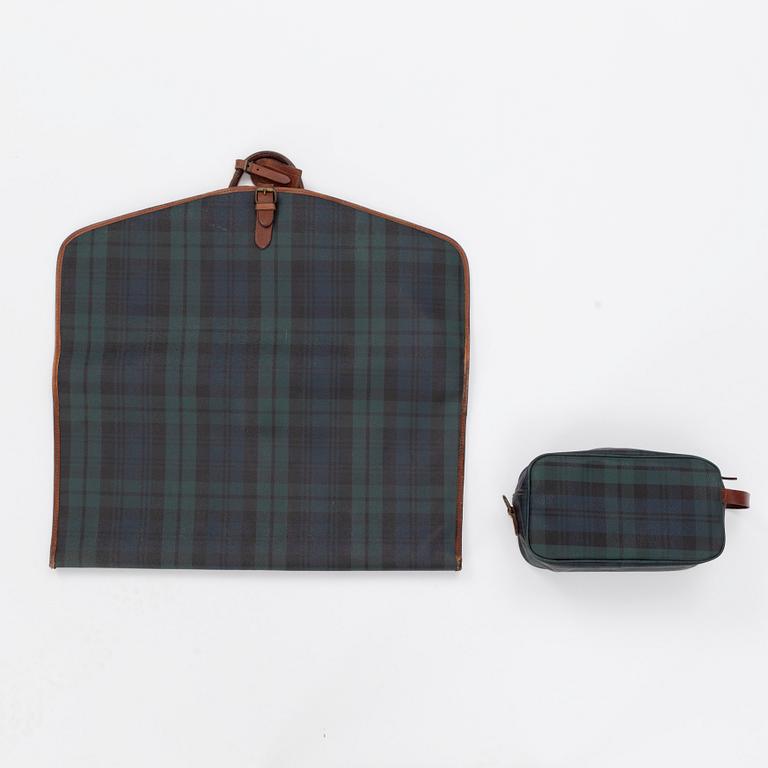 Ralph Lauren, travel wardrobe and toiletry bag.