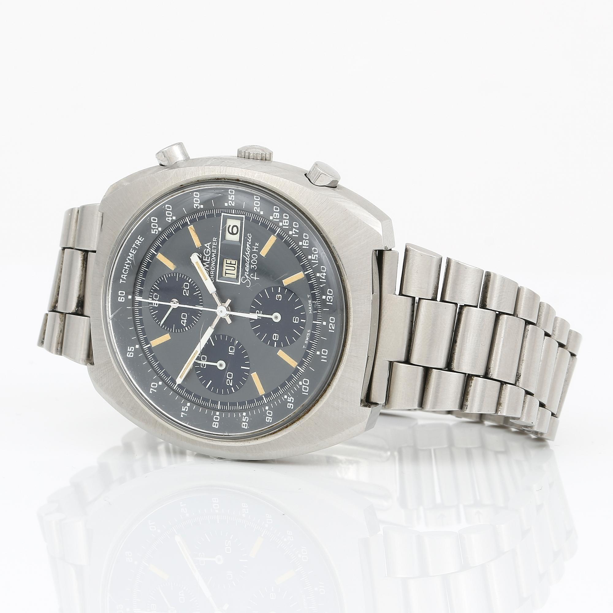 HERRARMBANDSUR, stål, Omega, Chronometer, Speedsonic.