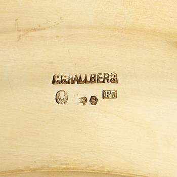 Twelve silver-gilt plates, mark of company C.G. Hallberg, Stockholm 1913-1917.
