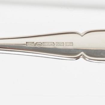 Bordsskedar, 12 st, silver, modell Viktoria, Suomen Kultaseppä Oy, Åbo, Finland 1949.