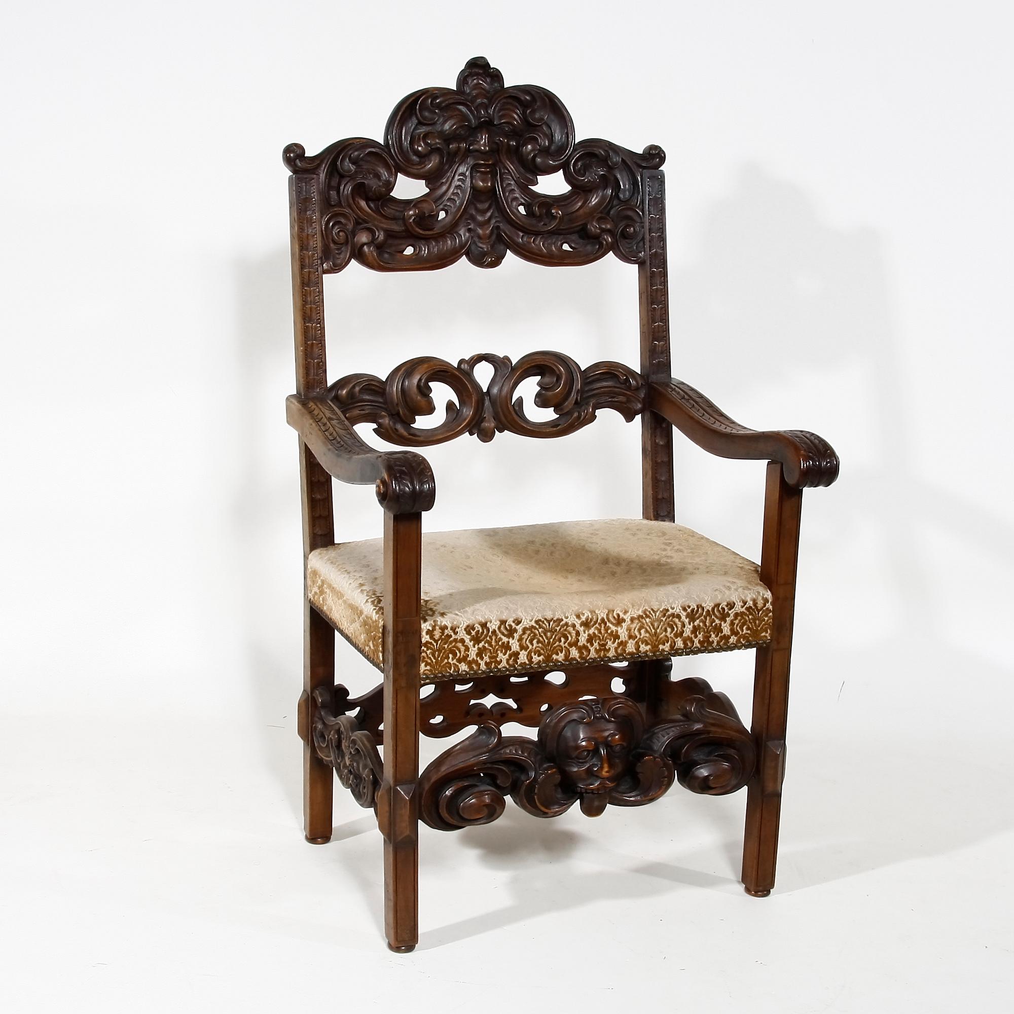 KARMSTOL, barockstil, troligen sydeuropa, 1800/1900-tal.