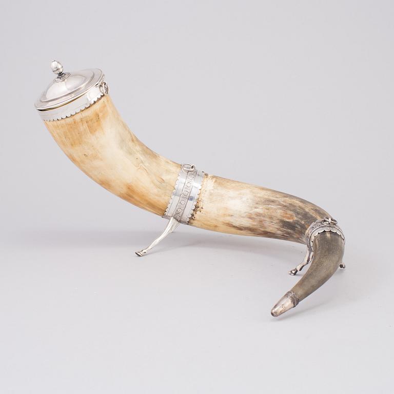 DRINKING HORN,  CW Troselius, Sthlm, 1831.