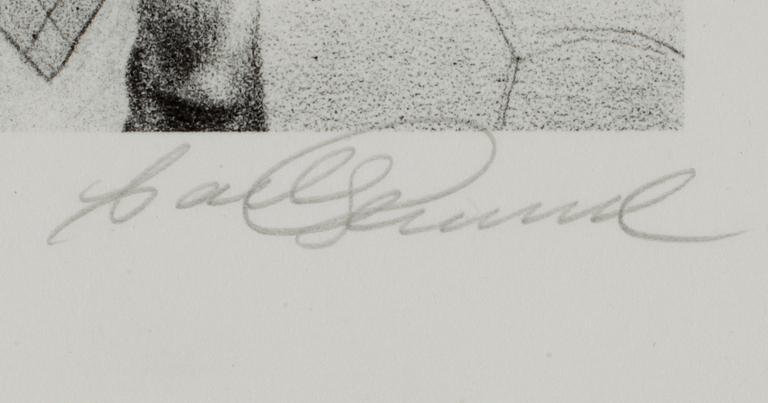 CARL HAMMOUD, fäglitiografi, sign o numr 13/150.