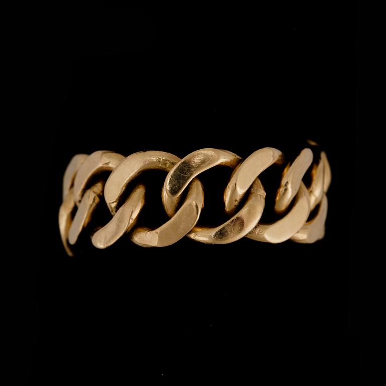 RING, pansarlänk, guld 18k, 1998. Vikt ca 9 gram.