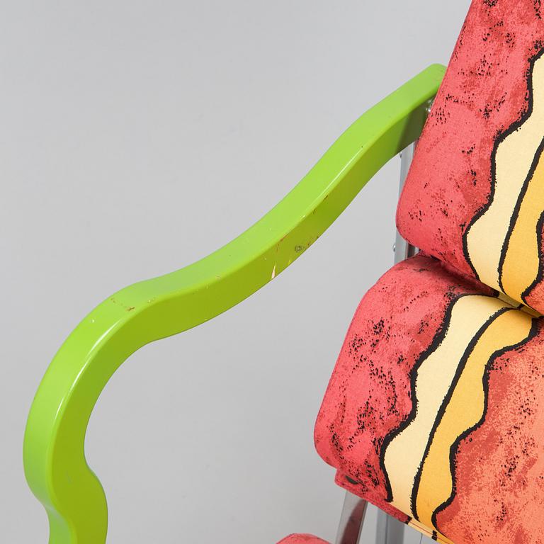 Yrjö Kukkapuro, A 1980s  'Experiment' open armchair for Avarte, Finland.