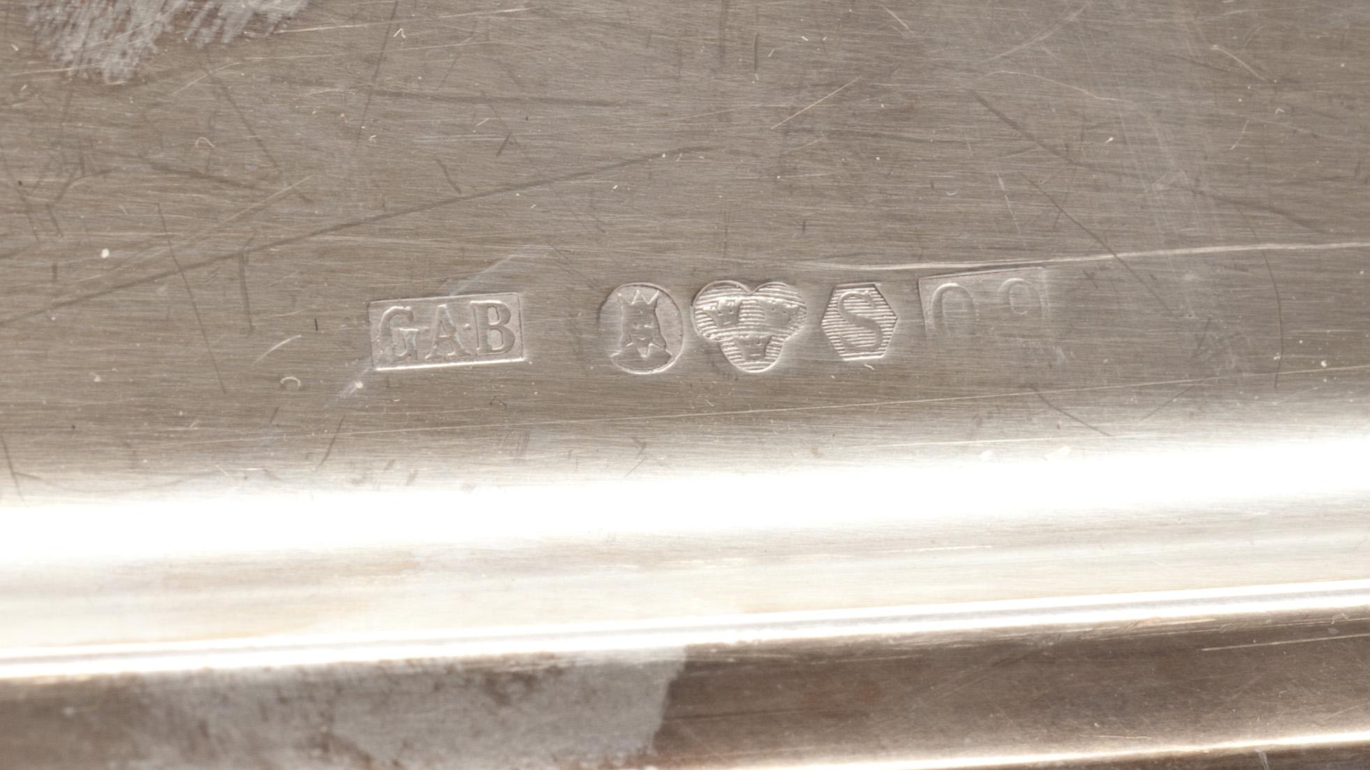 BRICKA, silver, GAB, Stockholm, 1964. Vikt 570 g.