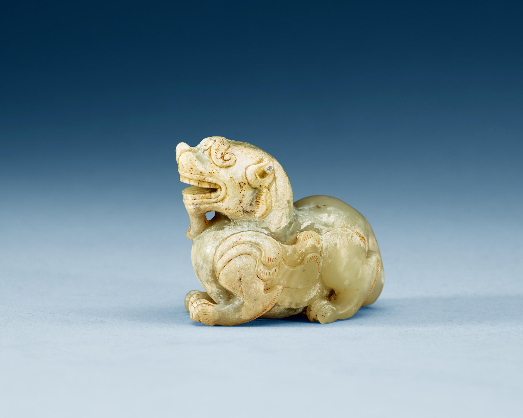 FIGURIN, nefrit. Qing dynastin eller äldre.