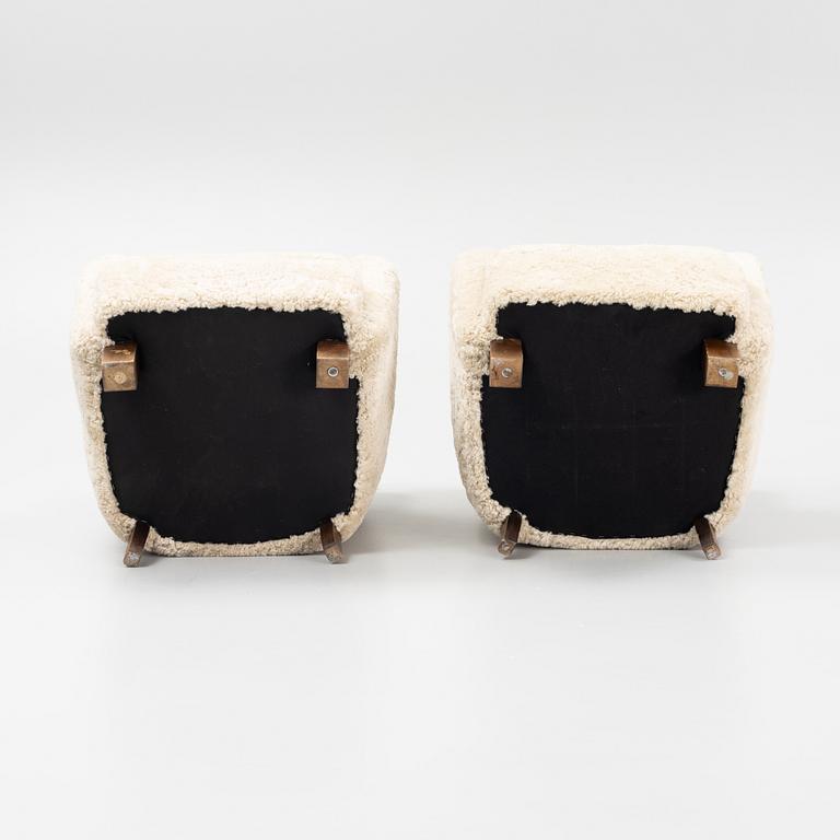 Kaj Gottlob, tillskrivna. Fåtöljer, ett par, A.J. Iversen, Danmark, 1930/40-tal.