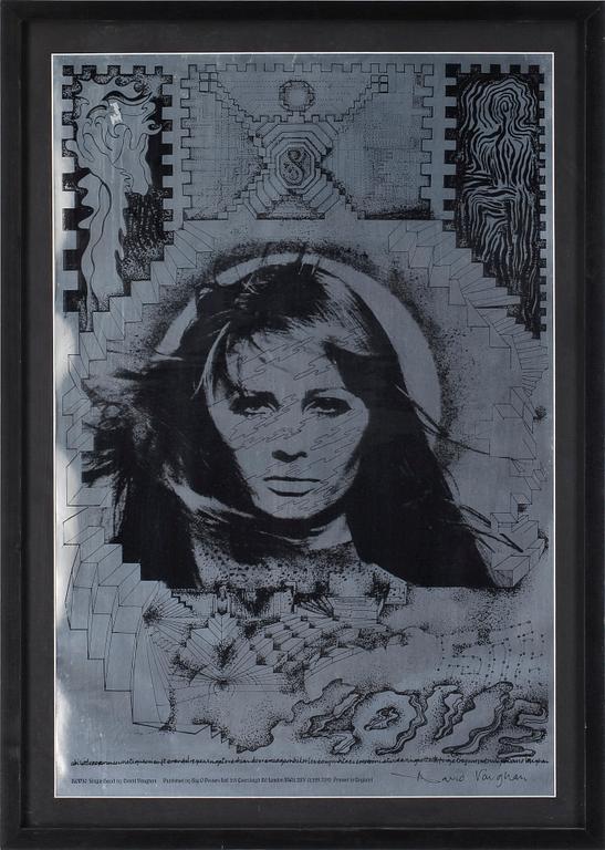 DAVID VAUGHAN, screentryck på silverfärgat papper, tryckt av Big O Posters Ltd, signerad.