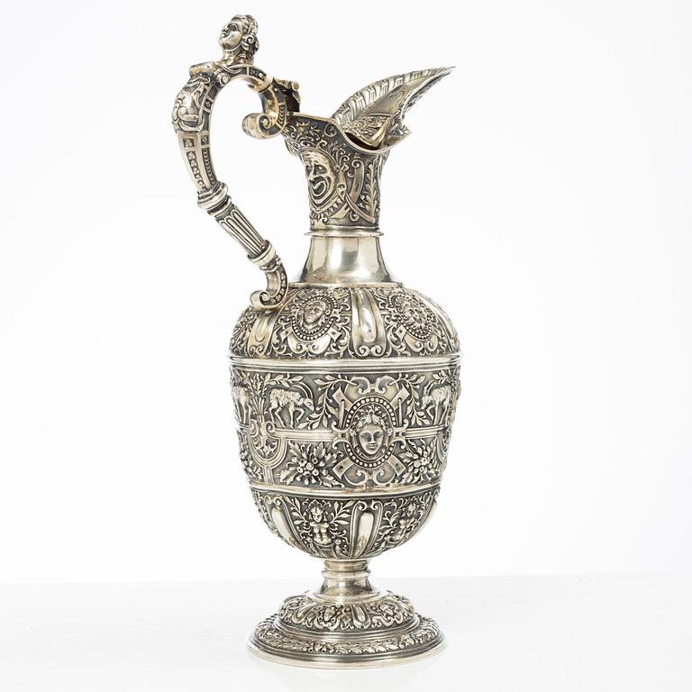 S Smith & Son, vinkanna, silver, London, England 1871.