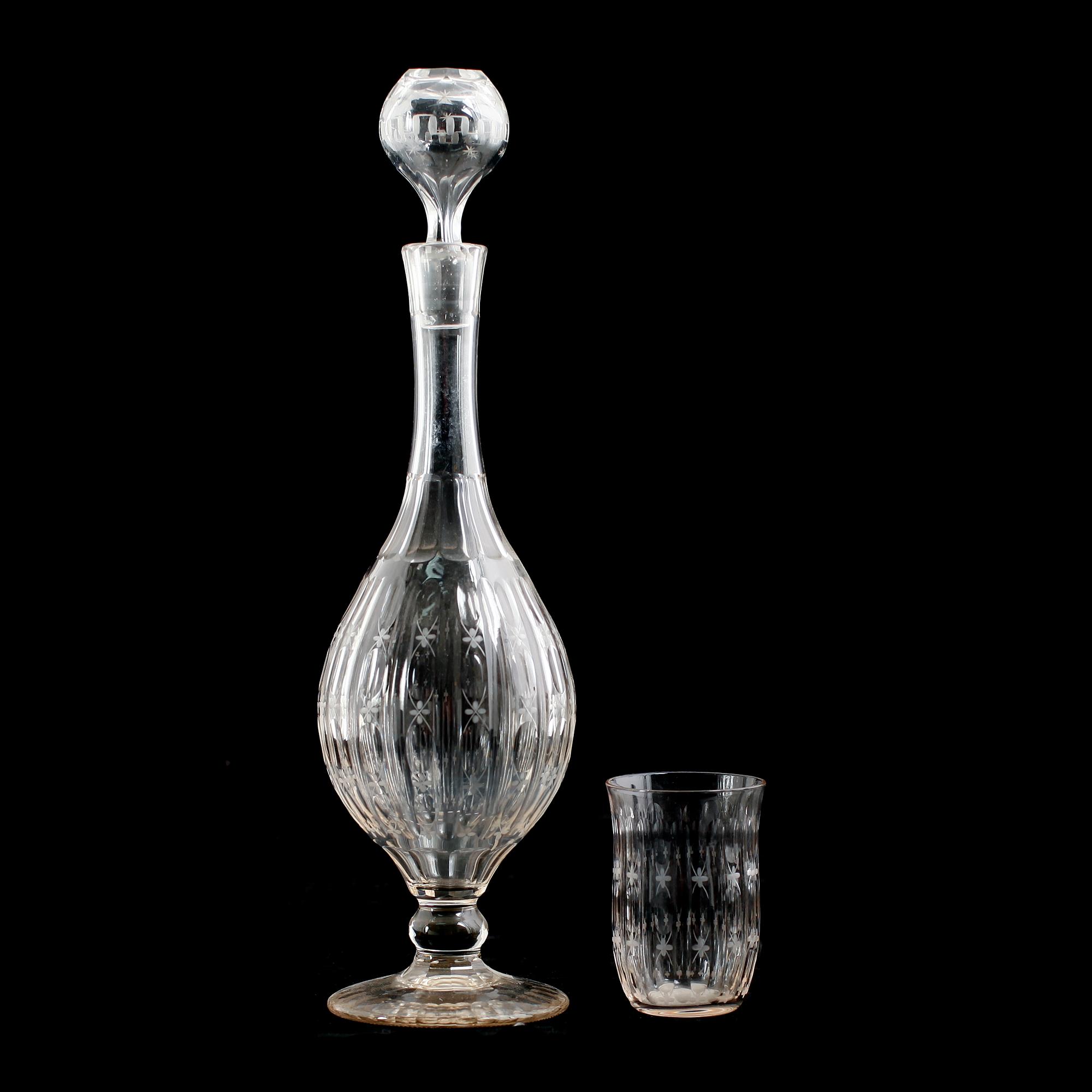 LIKÖRSERVIS, 11 delar, glas, Eda Glasbruk.