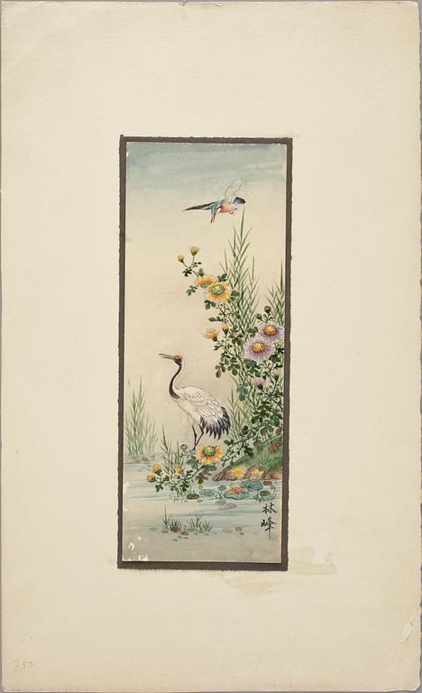 PARTI MÅLNINGAR OCH TRYCK, 9 delar, bl.a. Japan, 1900-tal.