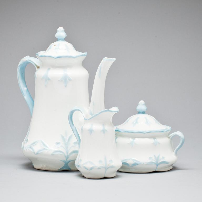 KAFFESET, 3 delar. Porslin, jugend 1900-talets början.