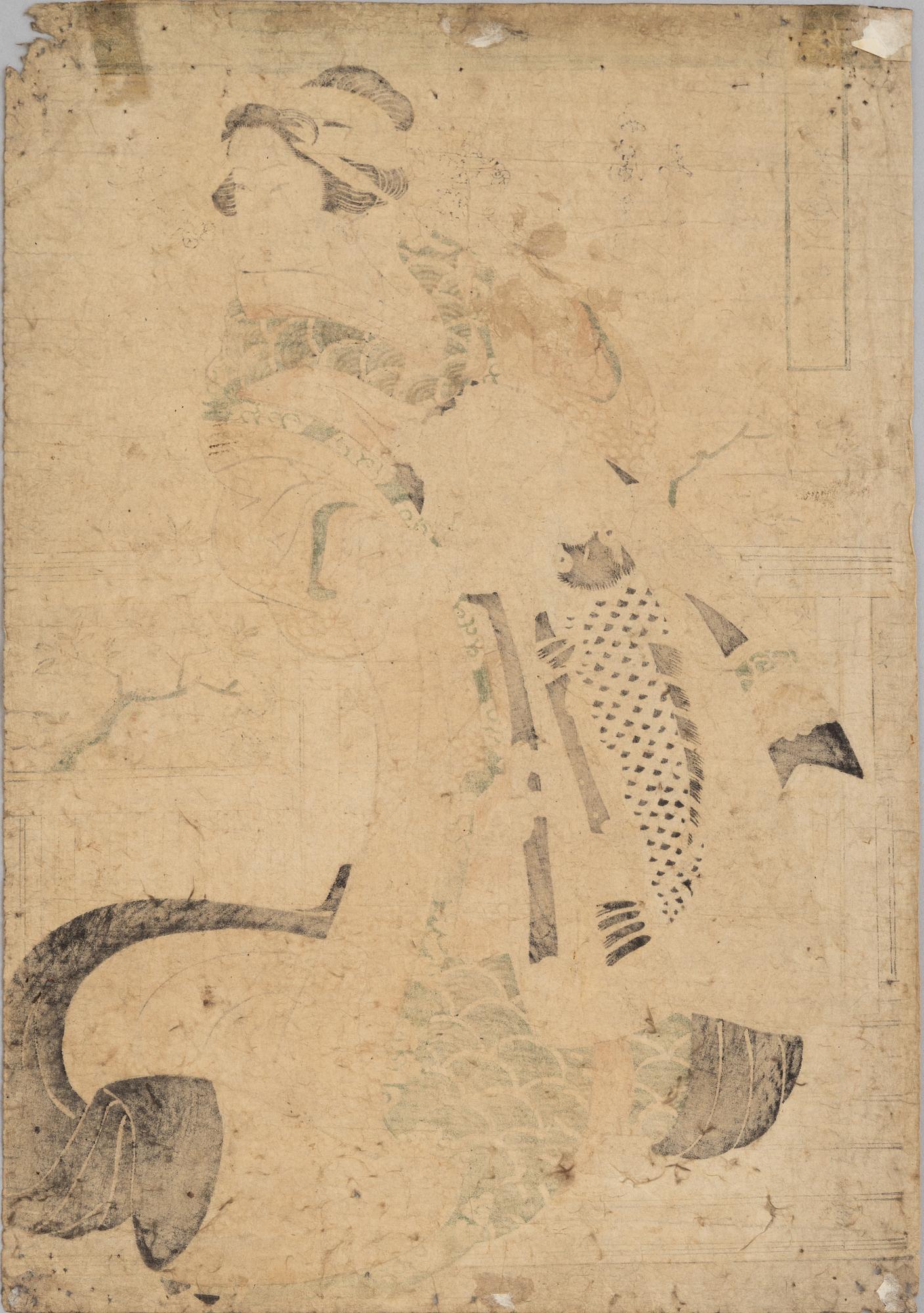 Keisai Eisen, two woodblock prints.