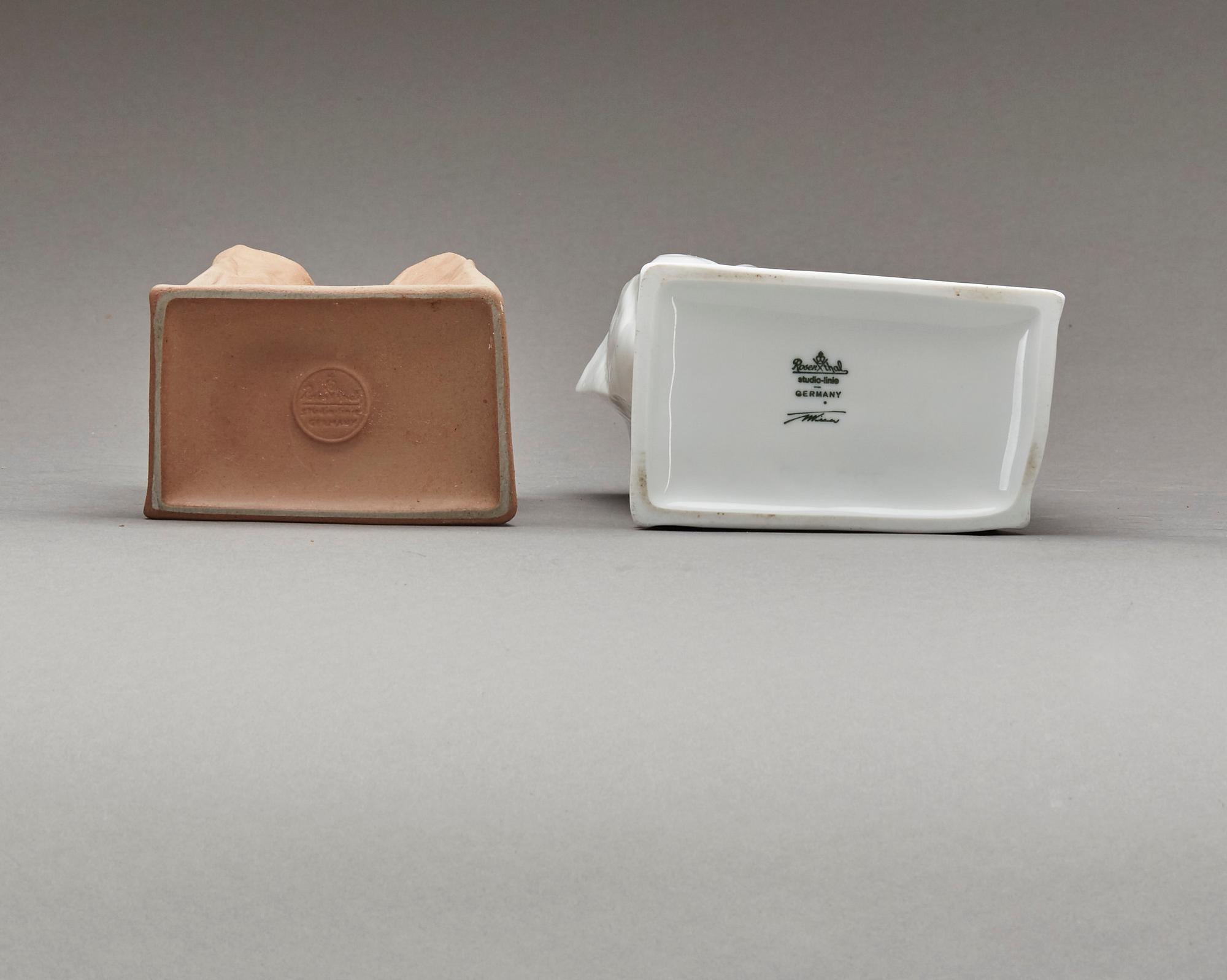 VASER, 2 st, porslin, Tapio Wirkkala, Studio-Linie, Rosenthal.