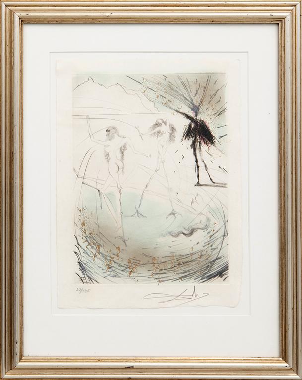Salvador Dalí, drypoint etching with roulette signed and numbered 27/145.