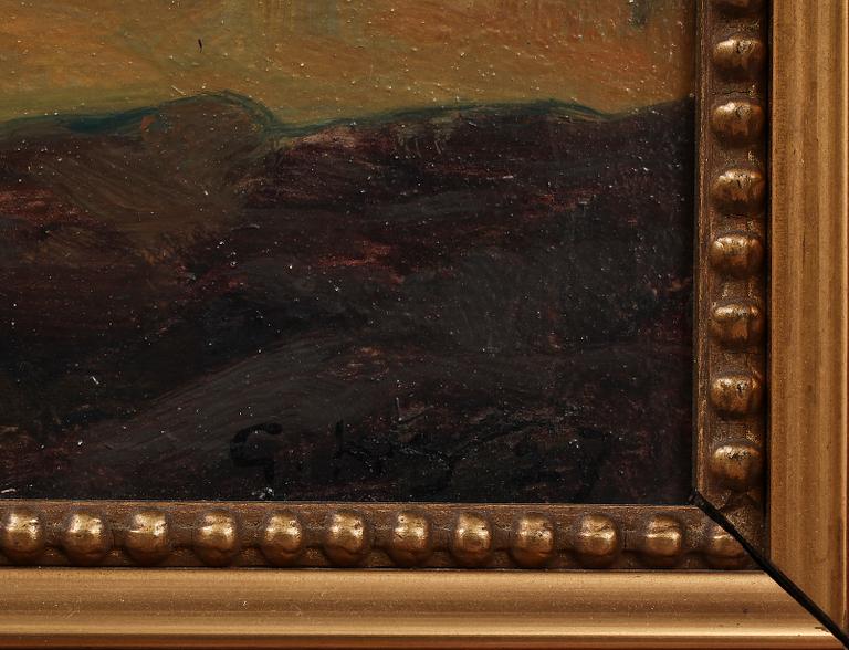 GOTTFRID KALLSTENIUS, olja på pannå, monogramsign o dat 27.