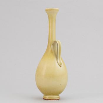 Berndt Friberg, a stoneware vase with handle, Gustavsberg studio, Sweden 1954.