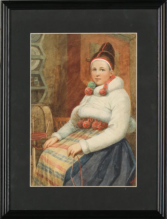 OKÄND KONSTNÄR, blandteknik, signerad och daterad 1891.