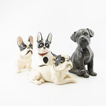 Figurines 4 pcs 20th century porcelain and plaster.