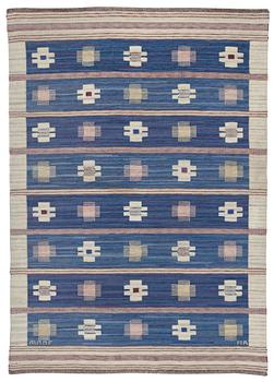 CARPET. "Blåklint". Flat weave. 233,5 x 167 cm. Signed AB MMF MR.