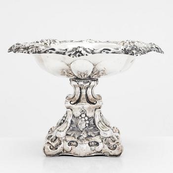 A mid-19th-century silver centrepiece bowl, presumably from Germany.