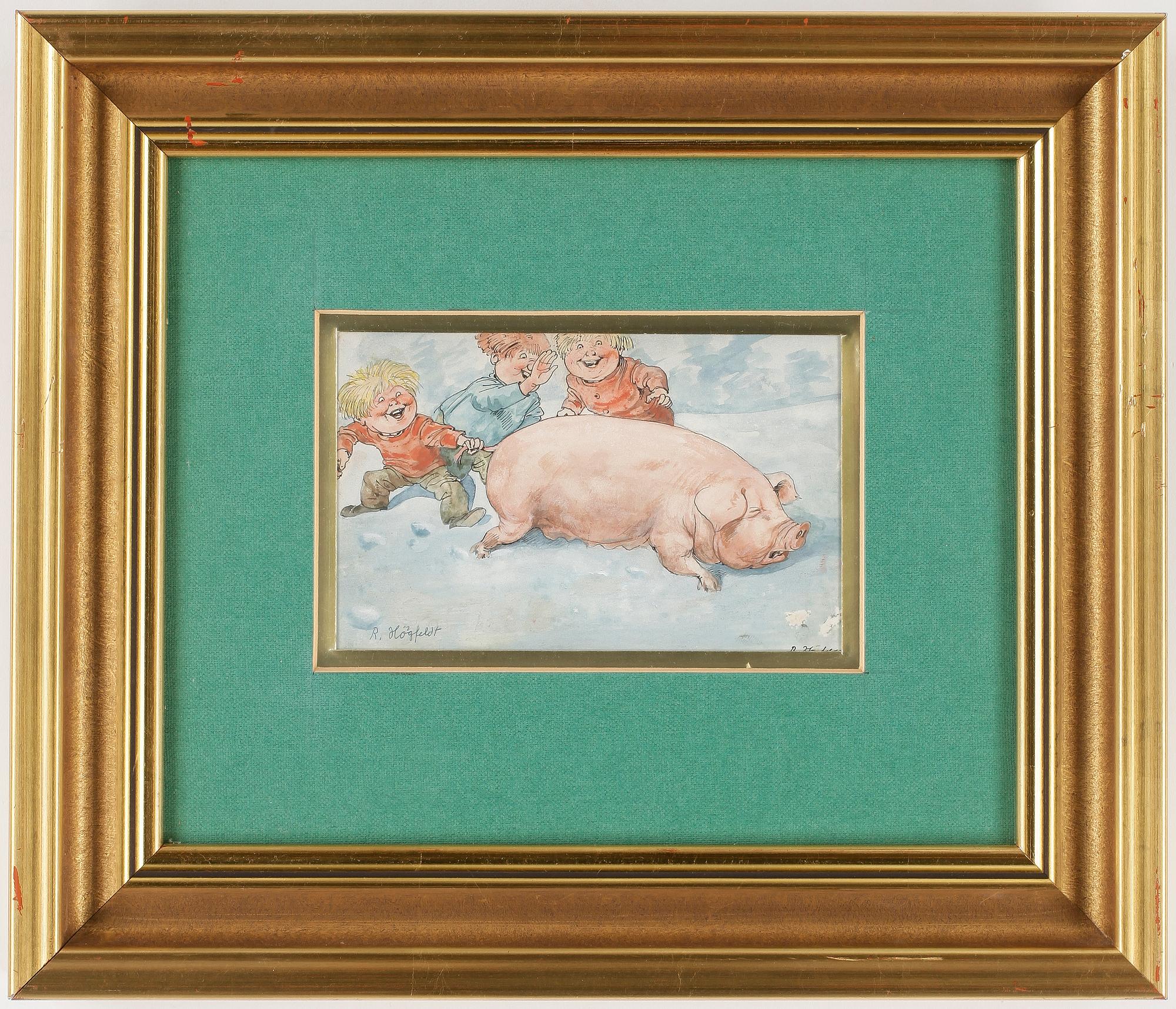 ROBERT HÖGFELDT, gouache, signerad.