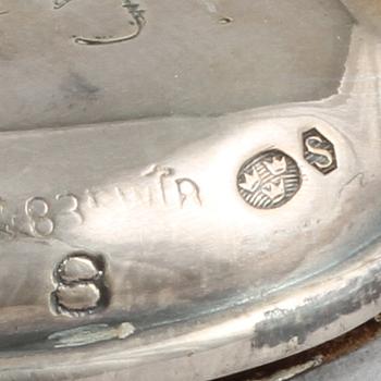 VAS samt SOCKERRUSKA, silver, importstämplade, 1900-tal. Sockerruskans vikt 270 g.