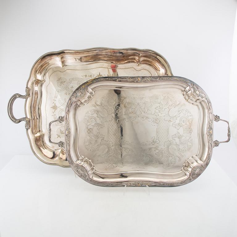 Trays 2 pcs of nickel silver, first half of the 20th century.