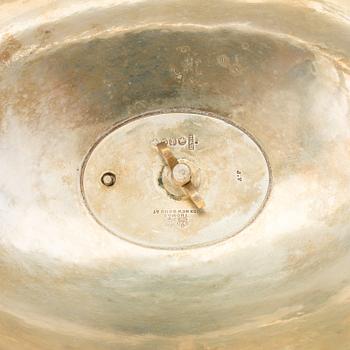 Two silver plated food covers, one by Thomas, New Bond Street, London, England, about 1900.