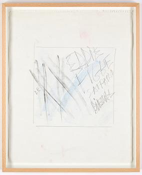 Eddie Figge, mixed media on paper, signed, executed around 1989.