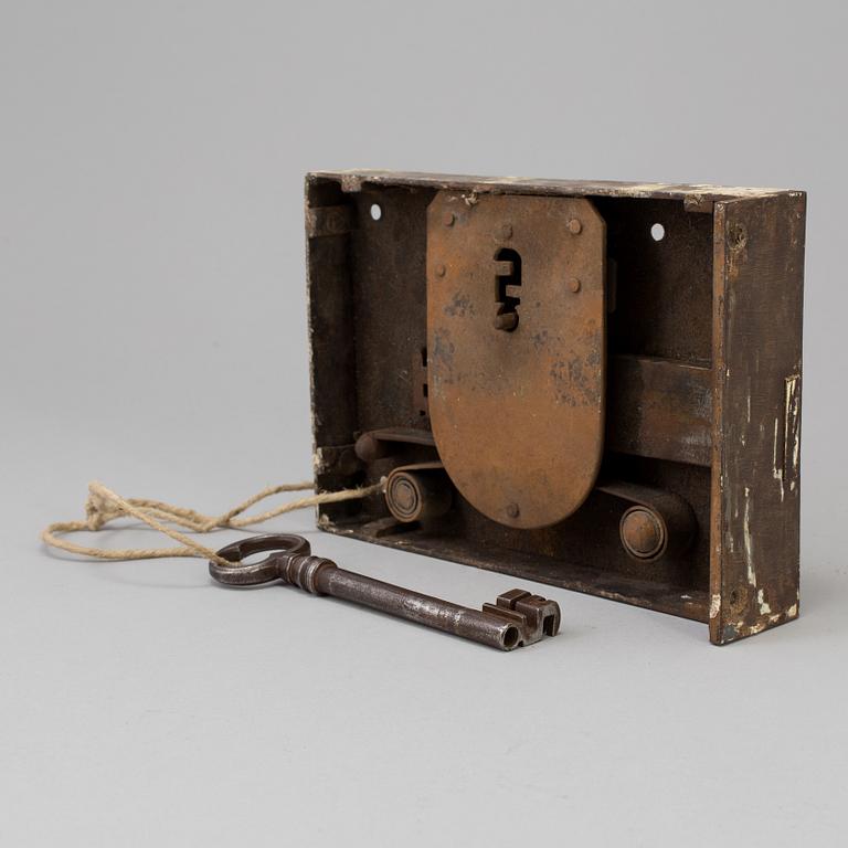 A 19th century lock and key.