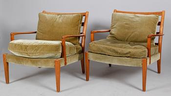 FÅTÖLJER, 1 par, 1960-/70-tal.