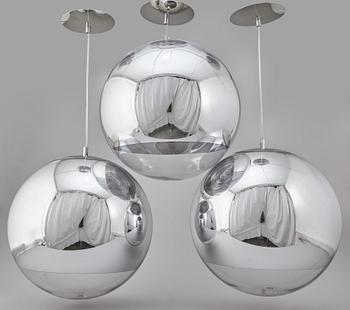 TOM DIXON, three 'Mirror Ball Chrome' pendant lights from Tom Dixon.