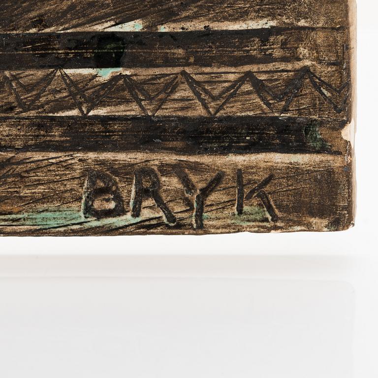 Rut Bryk, väggrelief, keramik signerad BRYK.