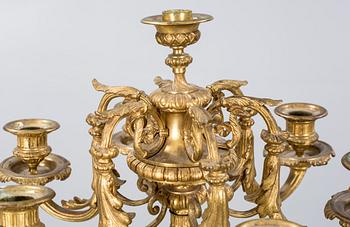 A pair of bronze candelabras from France, second half of the 19th cenutry.