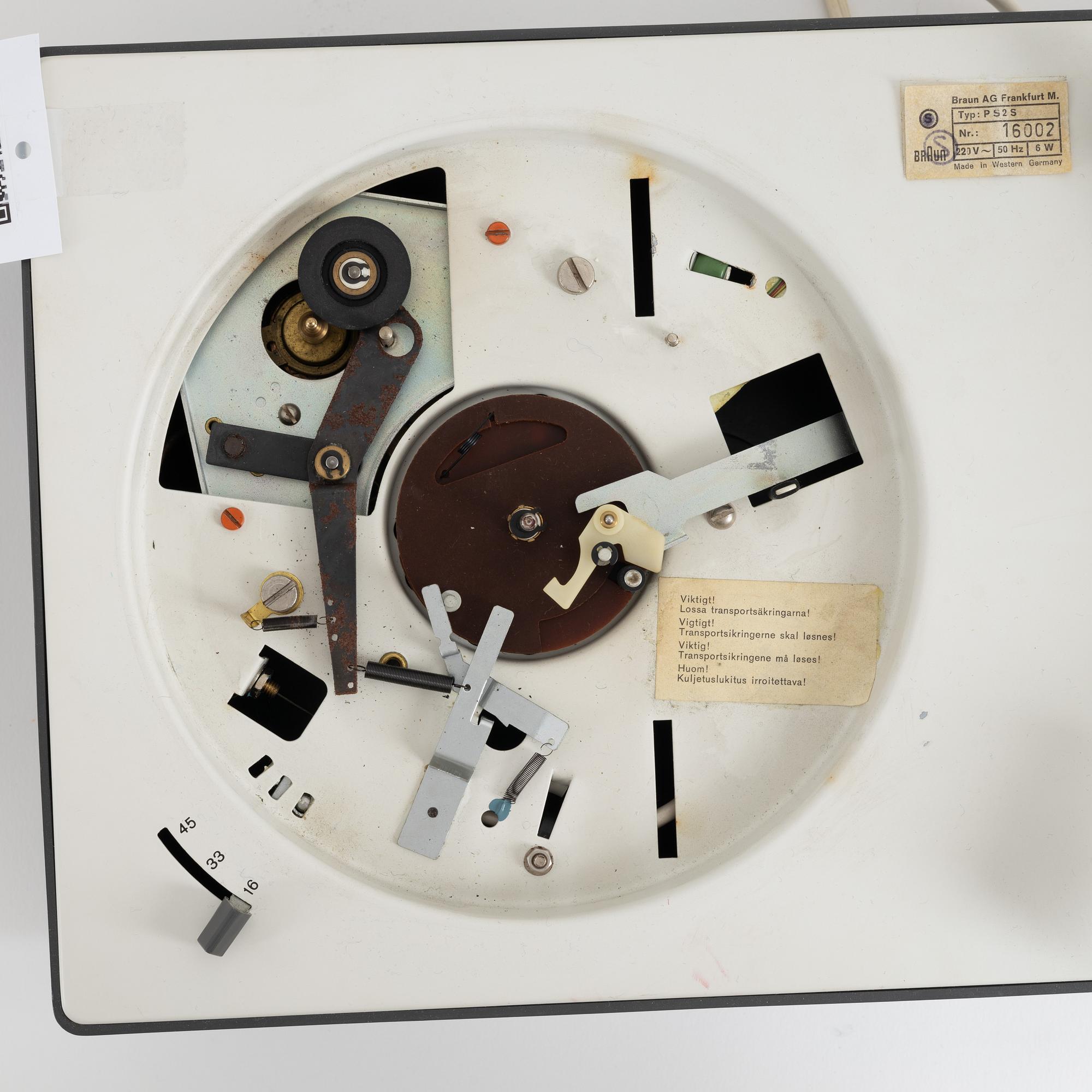 Dieter Rams, skivspelare, PS 25, Braun.