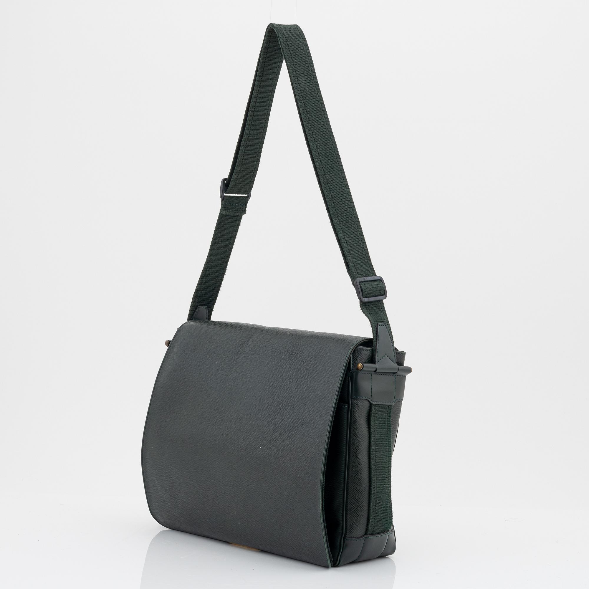 Louis Vuitton, a green taiga 'Abbesses' bag, 1998.