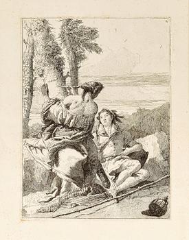 Giovanni Domenico Tiepolo, "Angelica Engraves Medoro’s Name on a Tree".