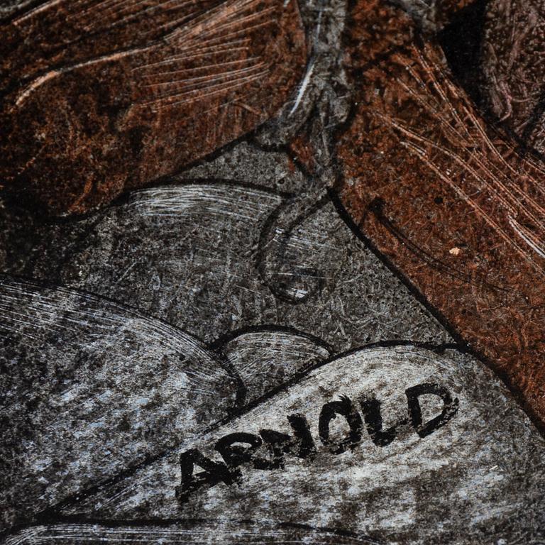 HANS ARNOLD, ink & acrylic, signed.