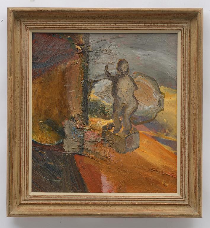 Evert Lundquist, Still life with sculpture.