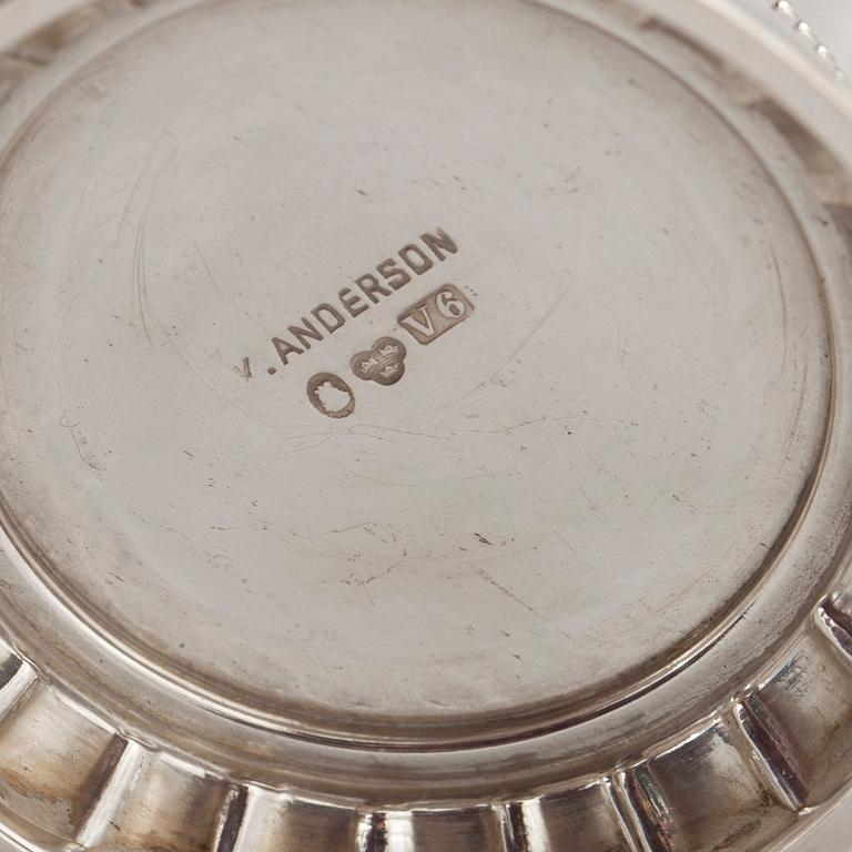 PARTI SILVER, 5 delar, bl a sterlingsilver, Tyskland. 1800 samt 1900-tal. Vikt ca 390 gram.